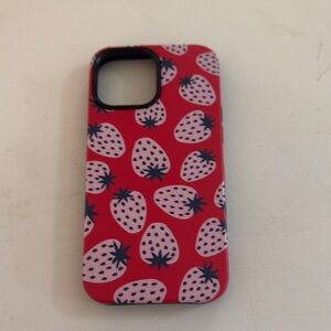 Strawberry Patterned Phone Case - Red and Pink